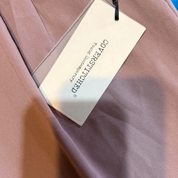 Coverstitched mauve lightweight pants large - Picture 3 of 9